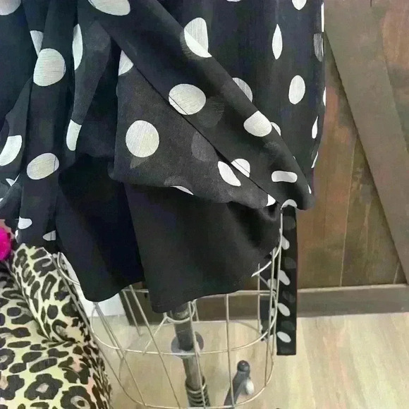 Soho Black and White polka Dot Lined dress - Picture 7 of 8